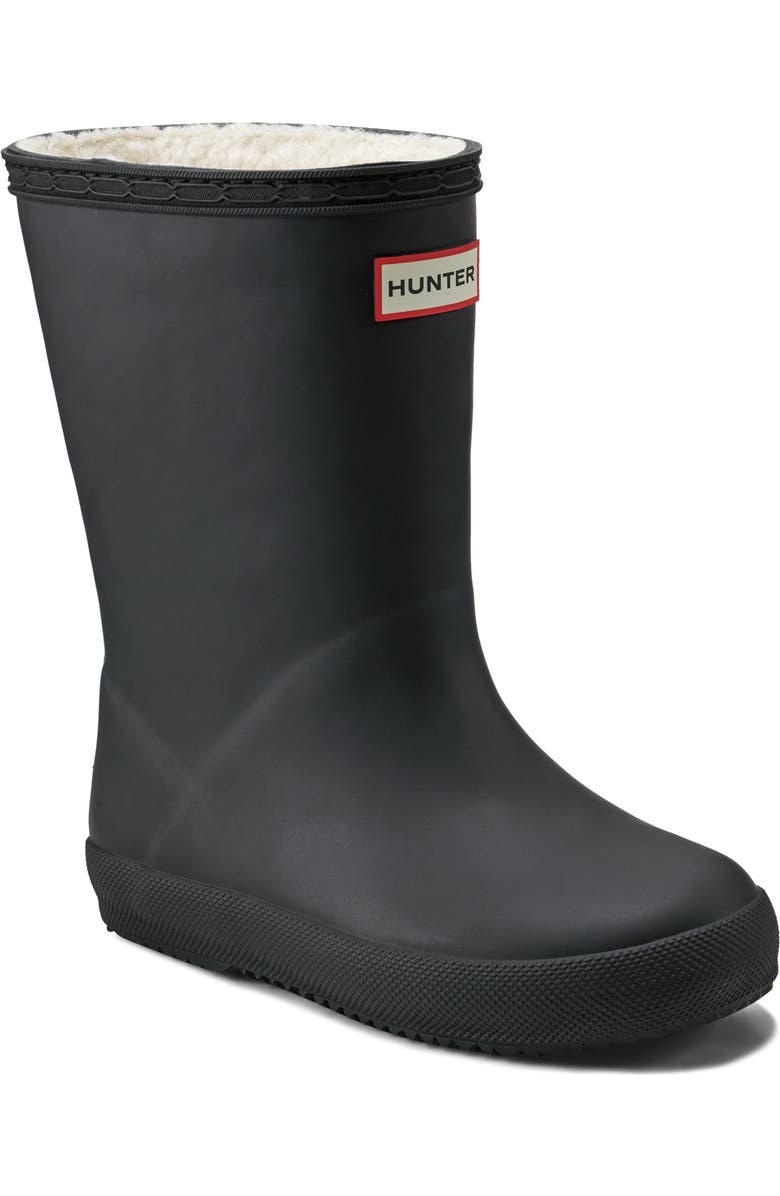 Hunter First Classic Insulated Waterproof Rain Boot, Main, color, Black