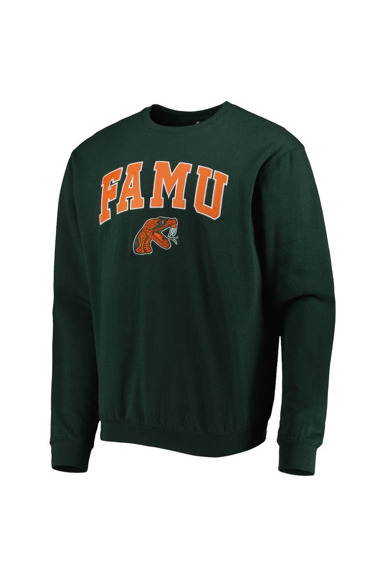Men's Colosseum Green Florida A&M Rattlers Arch Over Logo Pullover Sweatshirt, Alternate, color, Green