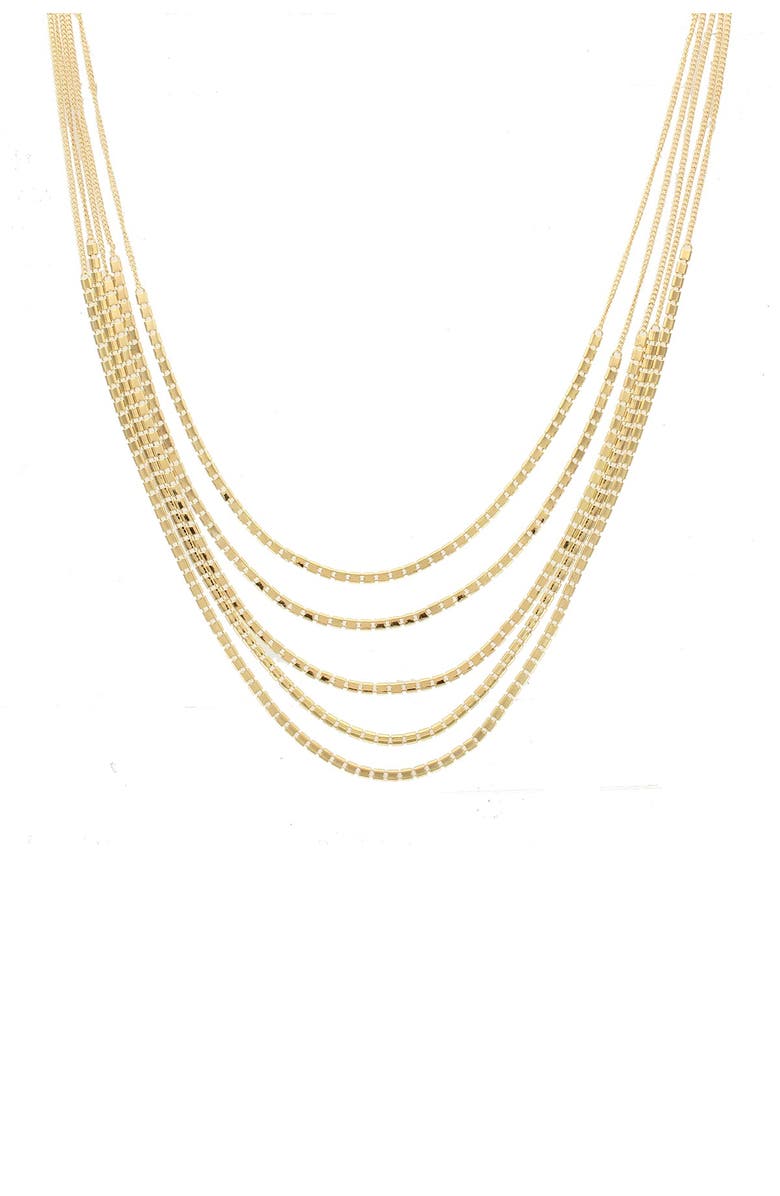 OLIVIA WELLES Geo Chain Layered Necklace, Main, color, Gold