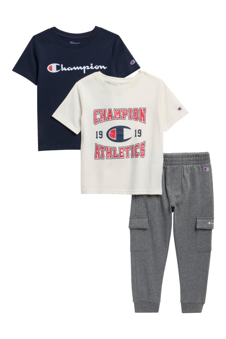 Kids' 3-Piece T-Shirts and Cargo Joggers Set, Main, color, EGRET