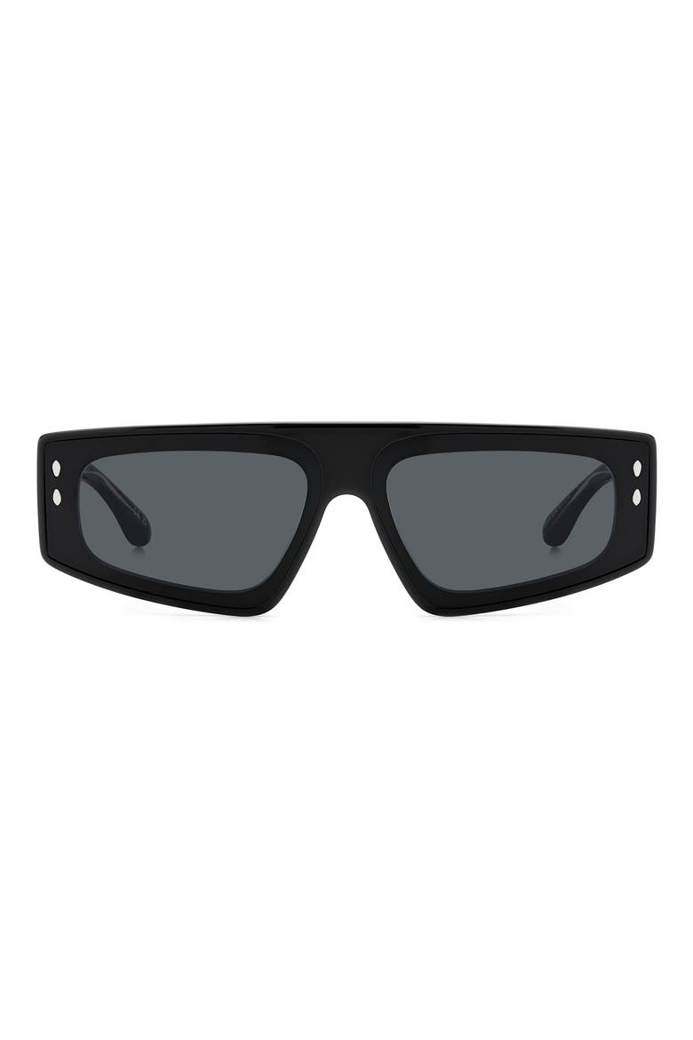 66mm Square Sunglasses, Main, color, BLACK