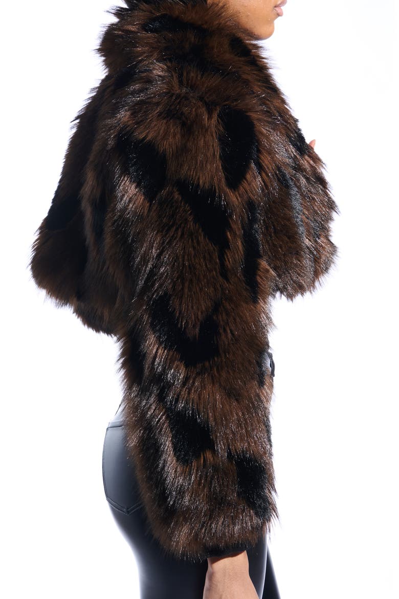 Nightlife Faux Fur Coat, Alternate, color, BROWN MULTI