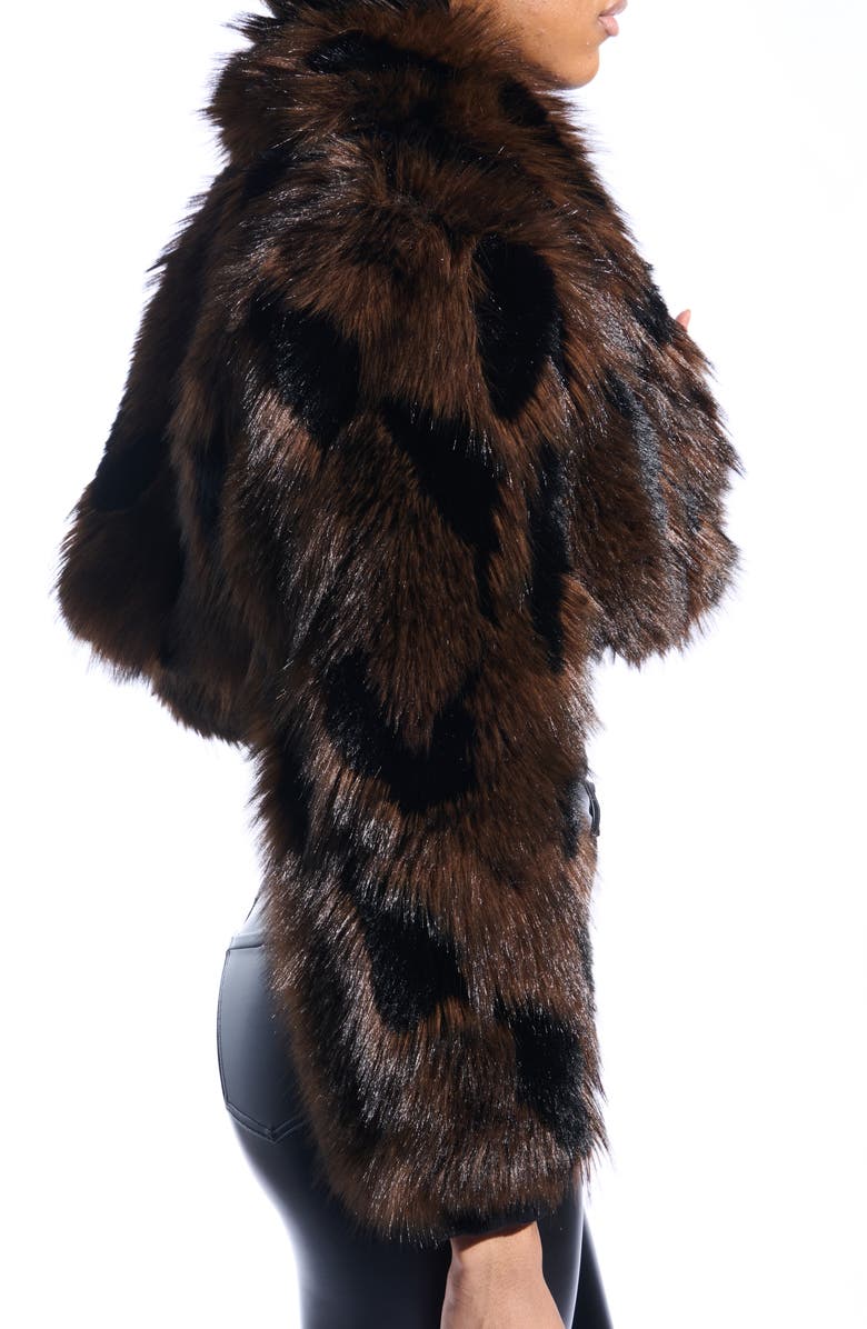AZALEA WANG Nightlife Faux Fur Coat, Alternate, color, Brown Multi