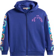 Vintage Havana Kids' Crop Crochet Zip-Up Hoodie