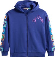 Vintage Havana Kids' Crop Crochet Zip-Up Hoodie