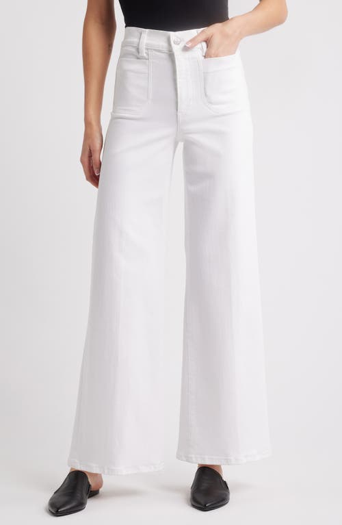 Shop Frame Le Slim Palazzo Patch Pocket High Waist Wide Leg Jeans In White