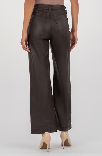 Meg Coated High Waist Wide Leg Jeans