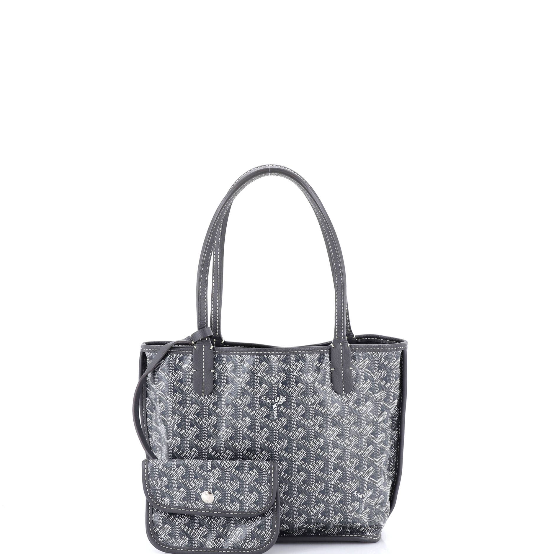 Pre-Owned Goyard Anjou Reversible Tote Coated Canvas Mini, Alternate, color, Gray