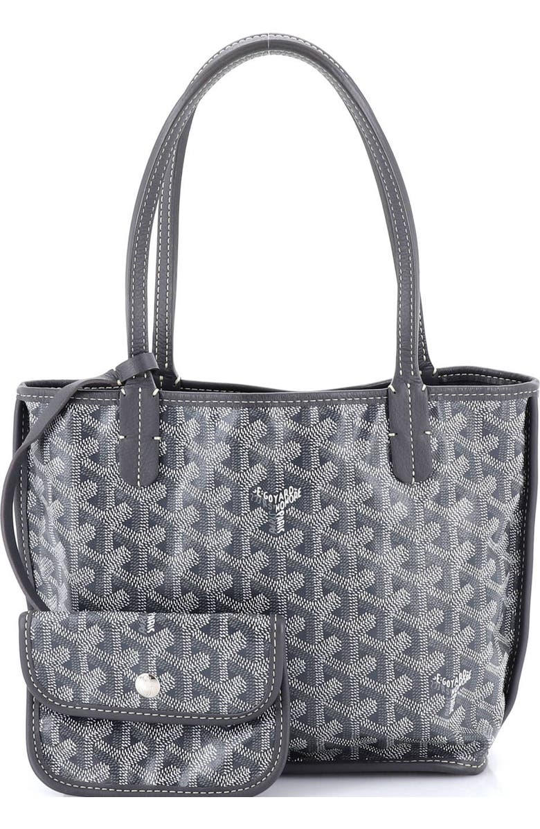 Pre-Owned Goyard Anjou Reversible Tote Coated Canvas Mini, Alternate, color, Gray