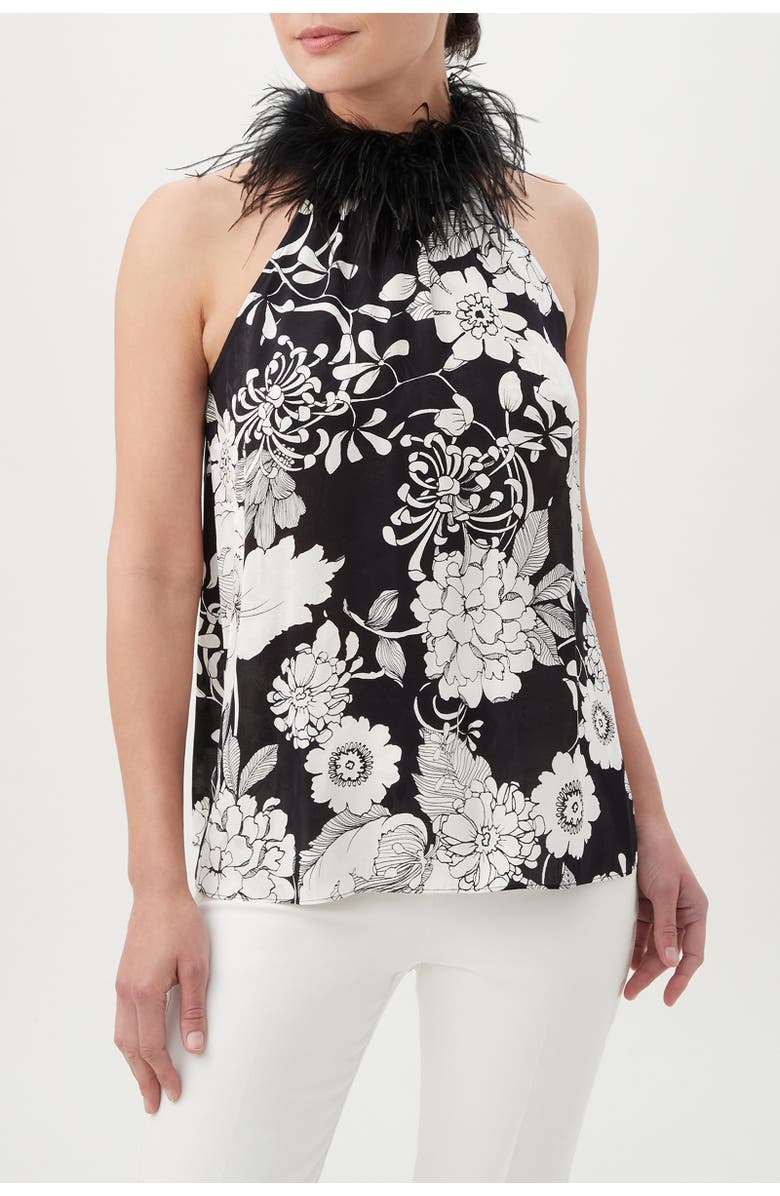 Trina Turk Grand Feather Trim Top, Alternate, color, 