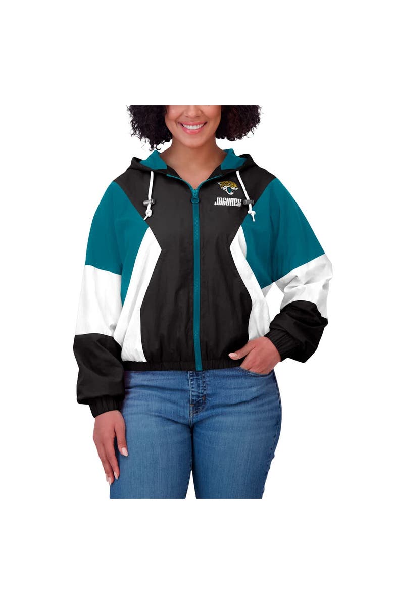 WEAR by Erin Andrews Women's WEAR by Erin Andrews Black Jacksonville Jaguars Color Block Full-Zip Windbreaker Jacket, Alternate, color, Black