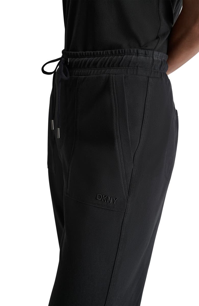 DKNY Smocked Waist Joggers, Alternate, color, Black