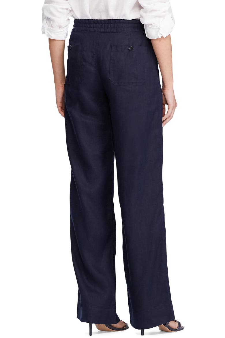 Wide Leg Linen Pants, Alternate, color, LAUREN NAVY