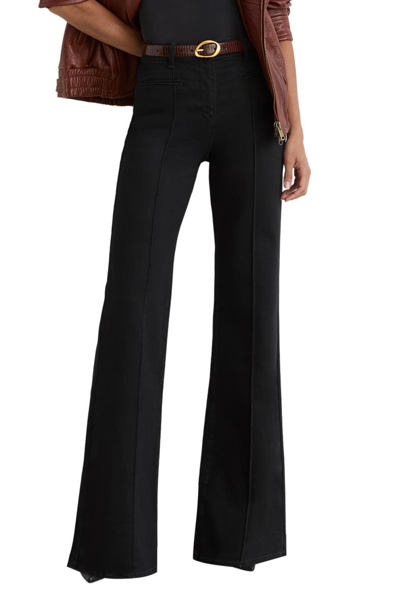 Claude Pintuck High Waist Flare Jeans, Main, color, BLACK