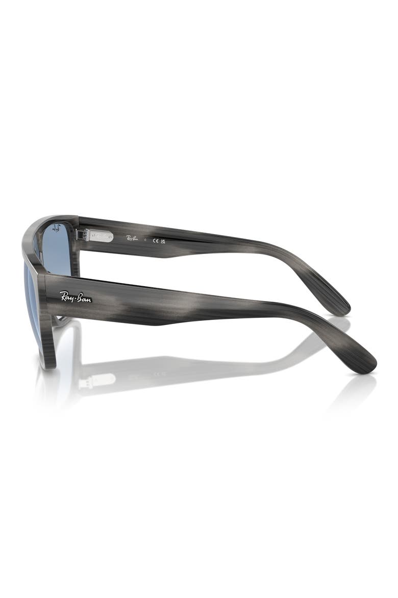 57mm Square Sunglasses, Alternate, color, BRNSTRPGRN
