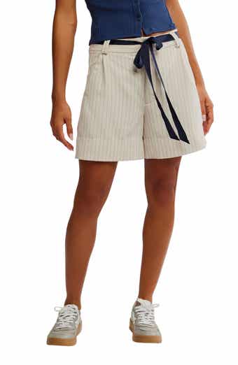 Free People Perfect Prep Pleated Stripe Shorts