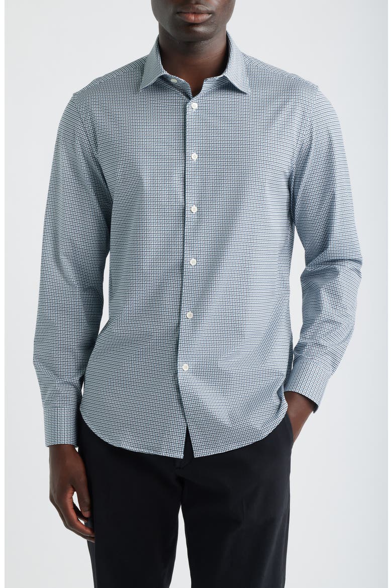 OoohCotton® Button-Up Shirt, Main, color, COBALT