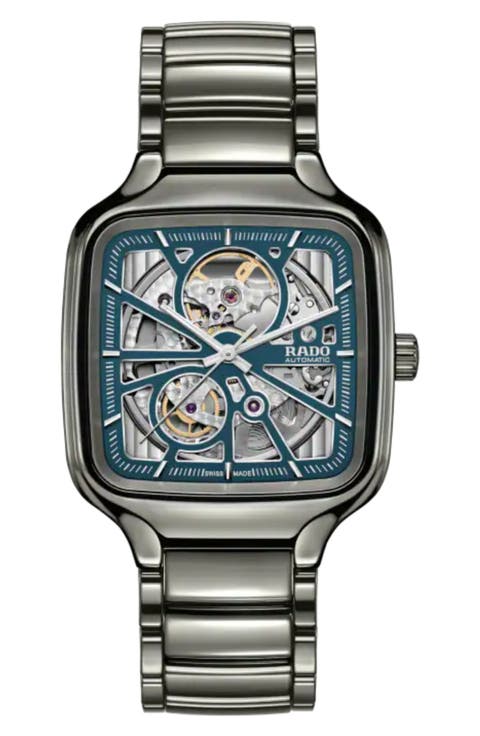 True Square Automatic Open Heart Bracelet Watch, 38mm