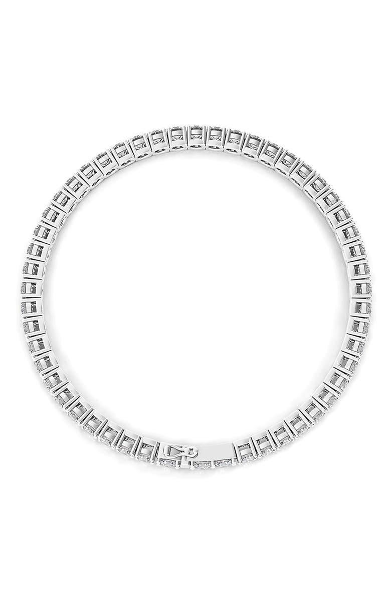 HauteCarat Lab Created Diamond Tennis Bracelet, Alternate, color, White Gold