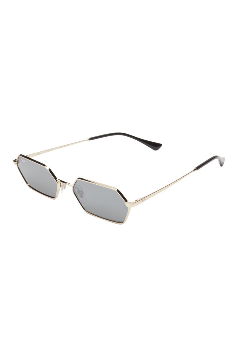 55mm Yevi Rectangular Sunglasses, Alternate, color, LIGHT GOLD