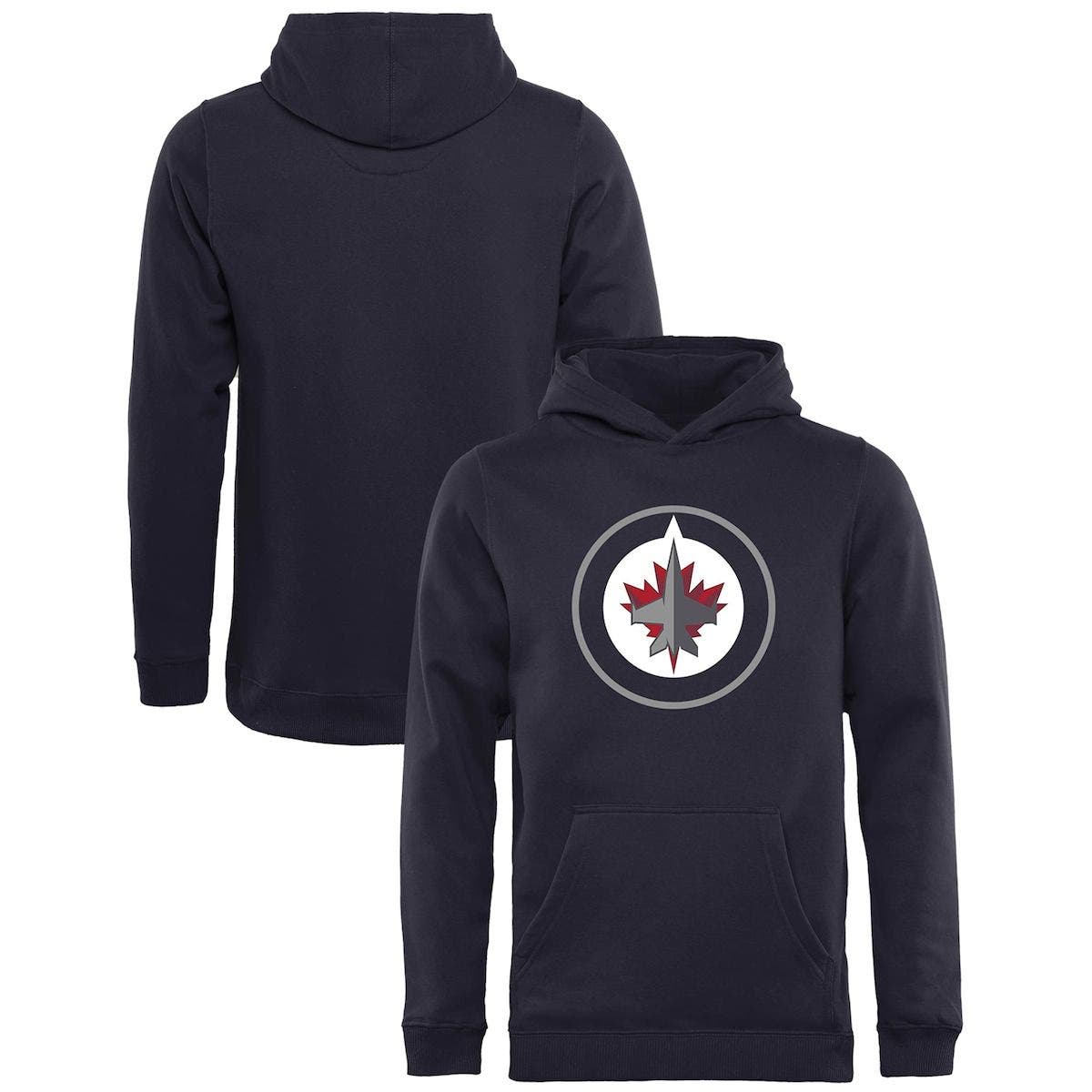 FANATICS Youth Rinkside Navy Winnipeg Jets Primary Logo Pullover Hoodie ...