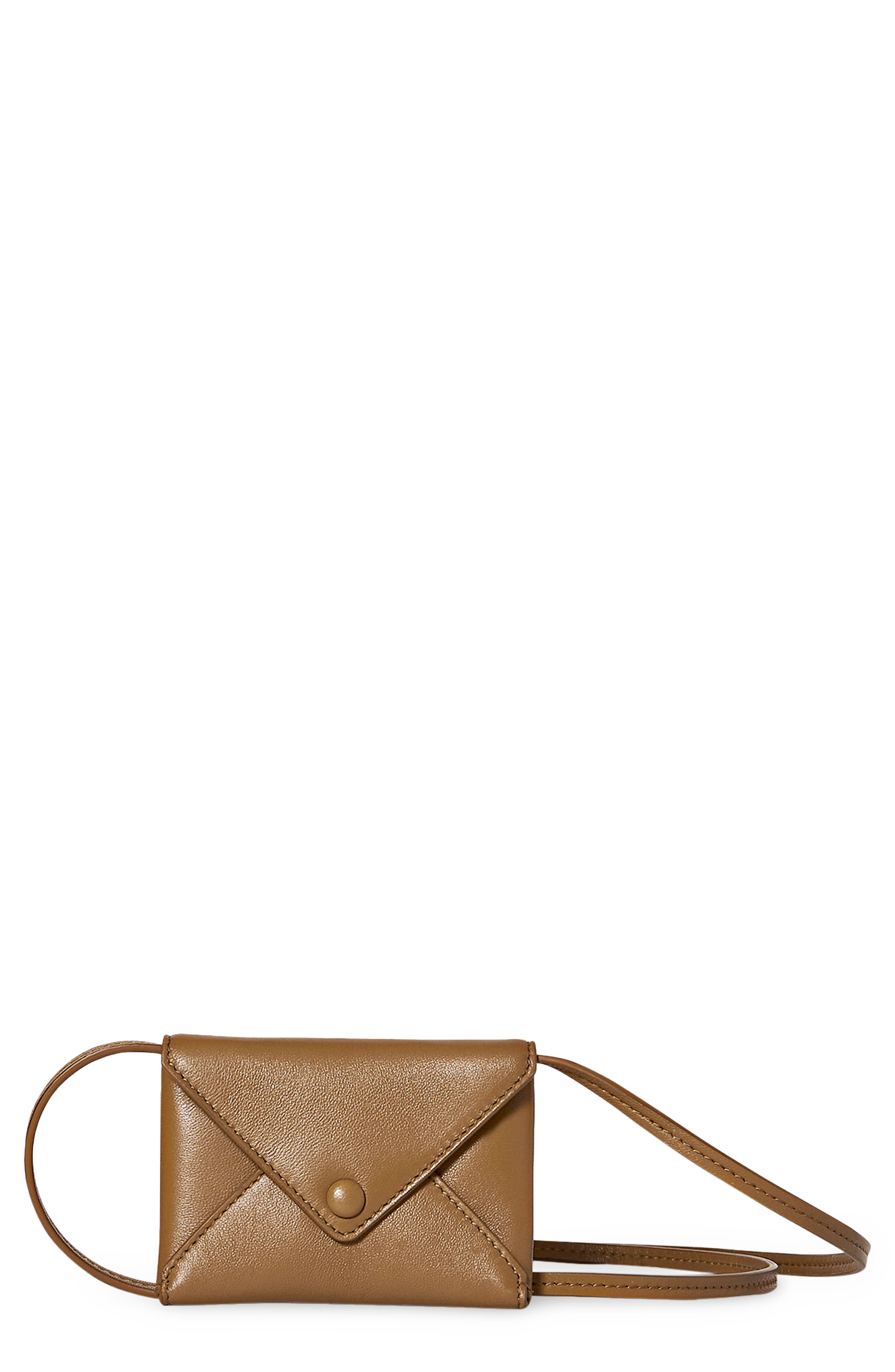 The Row Mini Envelope Leather Crossbody Bag, Main, color, 