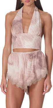 AFRM Sylas Plunge Halter Neck Crop Top