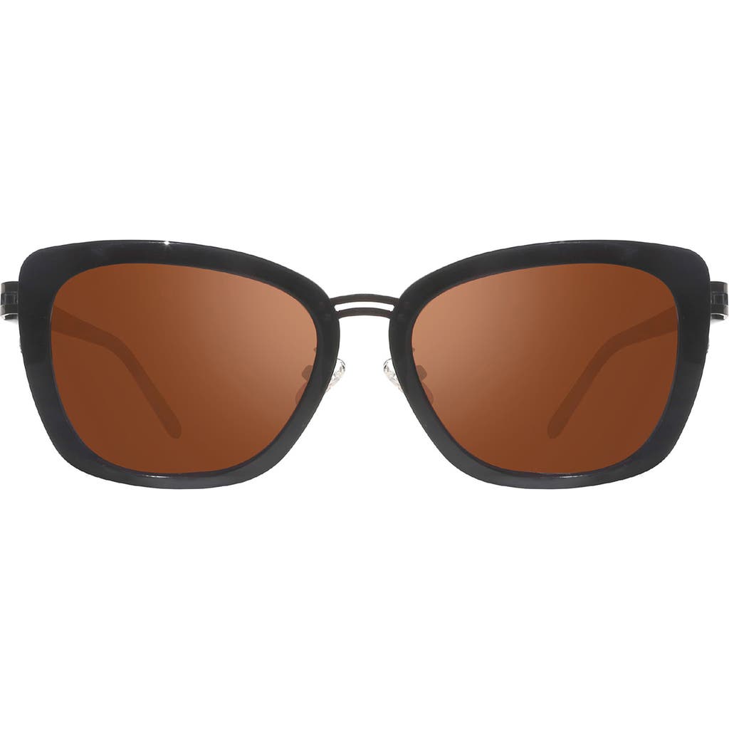 Revo Eva 63mm Polarized Wrap Sunglasses In Brown