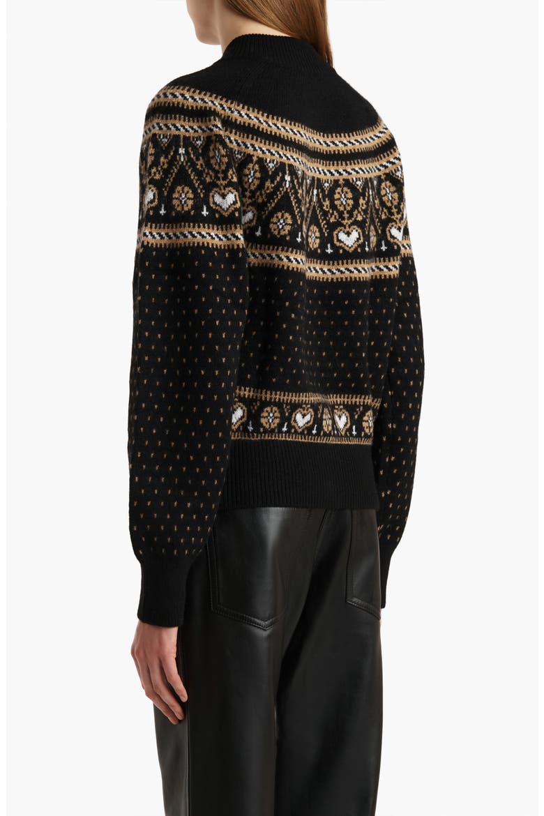 Marc Fair Isle Cashmere Cardigan, Alternate, color, BLACK / CAMEL MULTI