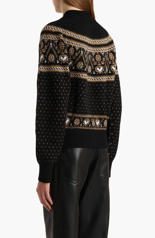 Khaite Marc Fair Isle Cashmere Cardigan In Black