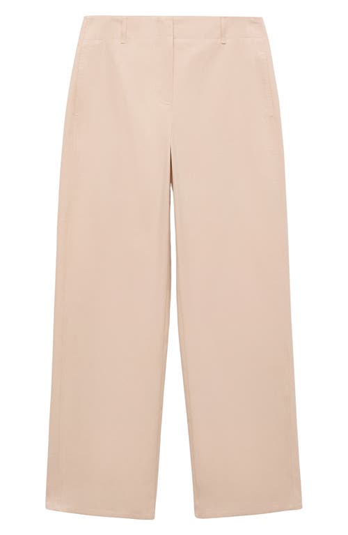 Mango Straight Leg Cotton Pants In Ecru
