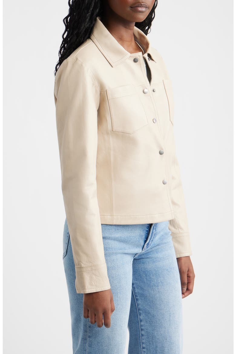 Lefei Leather Jacket, Alternate, color, BONE