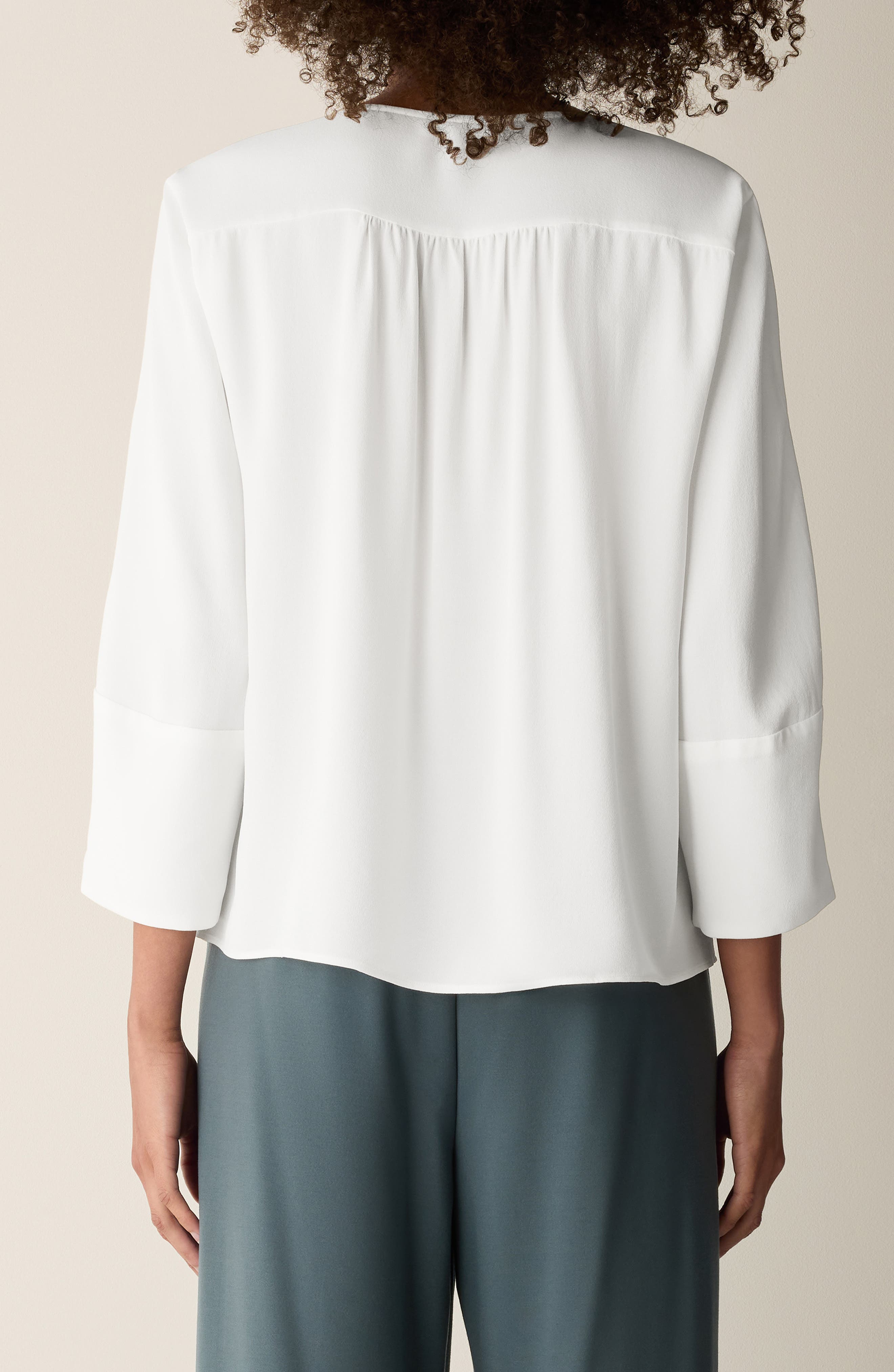 Lantern Sleeve Silk Top - image 4