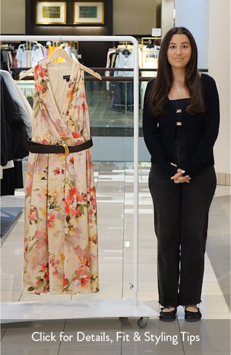 Floral Print Sleeveless Midi Dress, sales video thumbnail