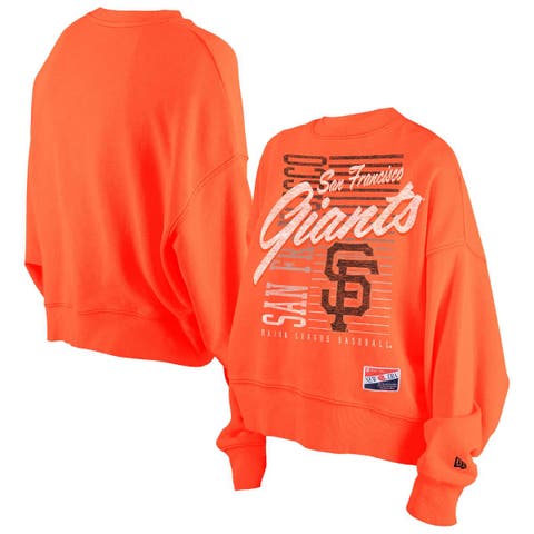 Women
s New Era Orange San Francisco Giants Boxy Mineral Wash Dolmen Sleeve Cropped Sweatshirt