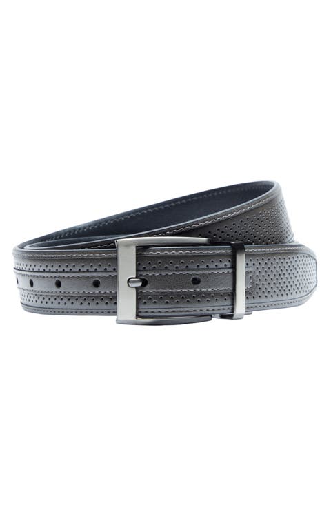 Tour Perforated & Smooth Reversible Leather Belt
