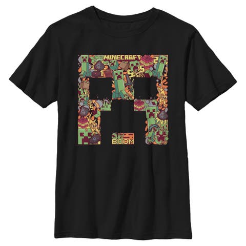 Boy's Minecraft Creeper Collage  Graphic T-Shirt