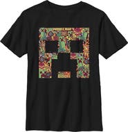 MINECRAFT Boy's Minecraft Creeper Collage Graphic T-Shirt