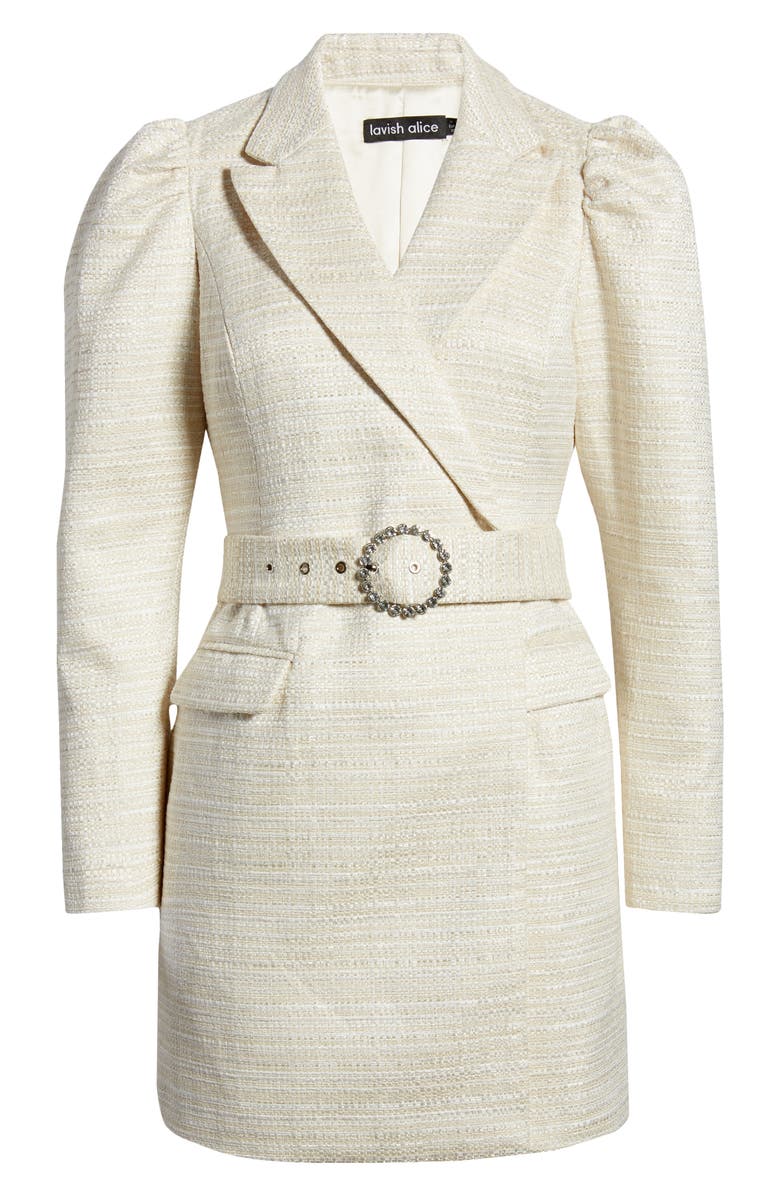 Lavish Alice Puff Long Sleeve Belted Minidress, Alternate, color, 