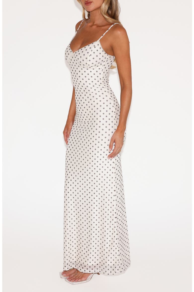 Julianna Printed Maxi Dress, Alternate, color, CREAM POLKA DOT