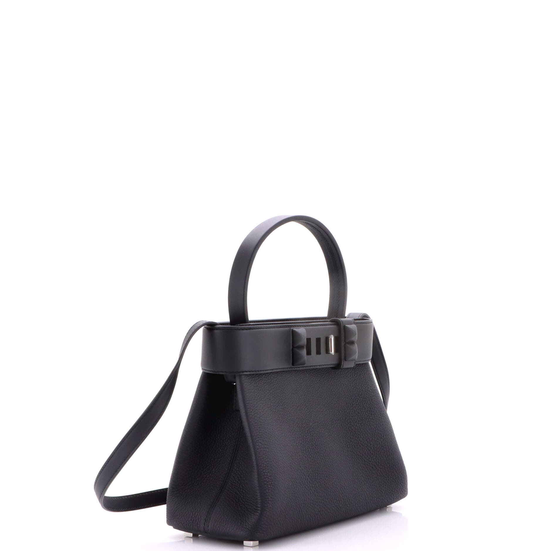 Pre-Owned Hermes Medor Handbag Togo, Alternate, color, Noir