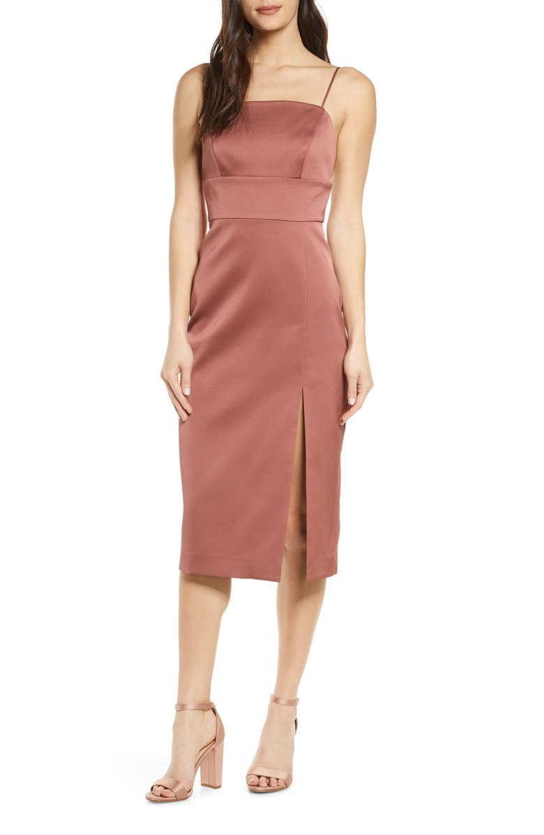 Ever New Bonded Satin Midi Dress, Main, color, 