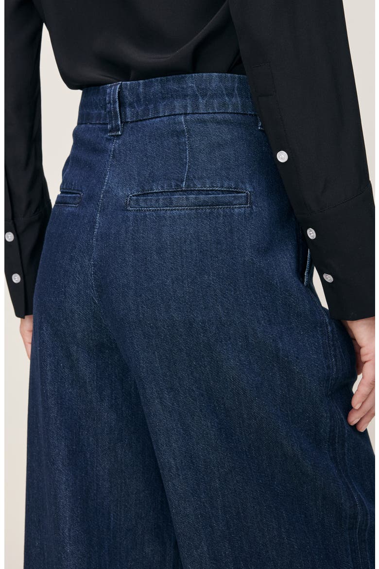 Hepburn Pleated High Waist Wide Leg Jeans, Alternate, color, RIVER VALLEY