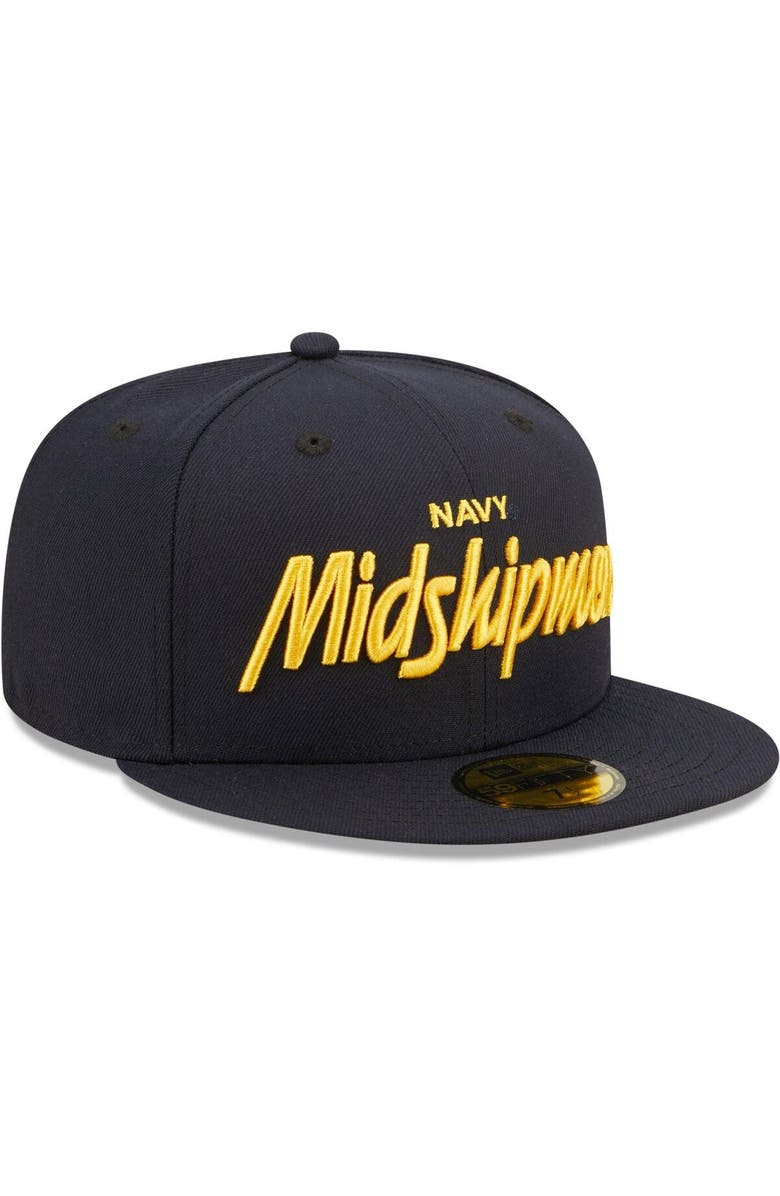 New Era Men's New Era Navy Navy Midshipmen Script Original 59FIFTY Fitted Hat, Alternate, color, Navy