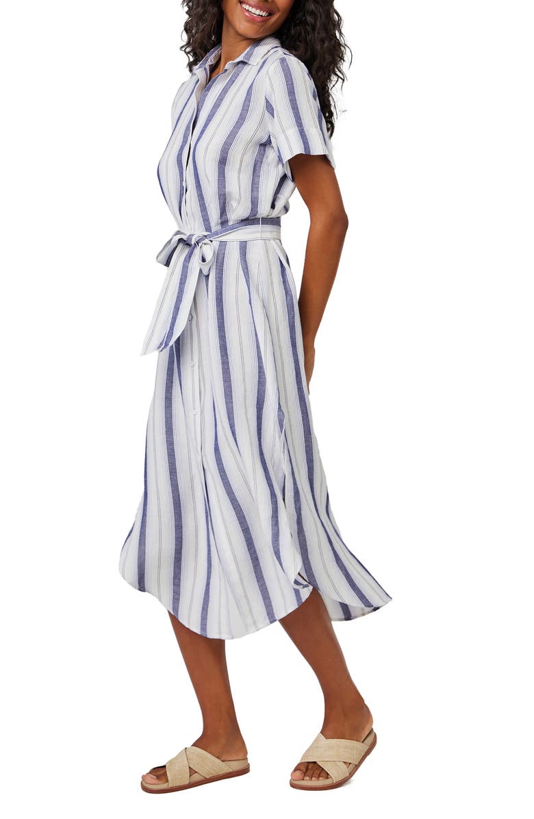 Bella Dahl Stripe Linen Blend Shirtdress, Alternate, color,