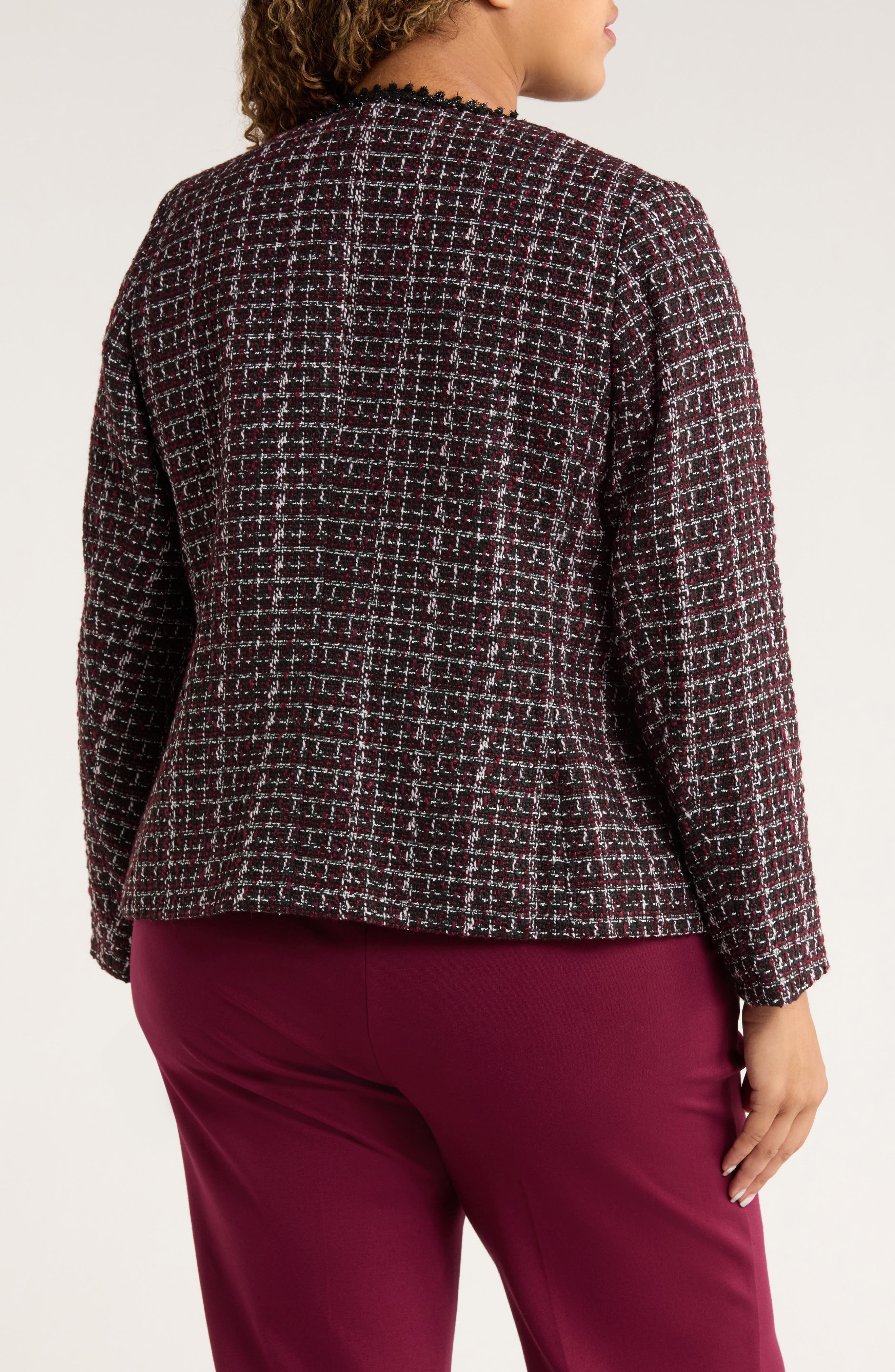 Collarless Tweed Jacket - image 2