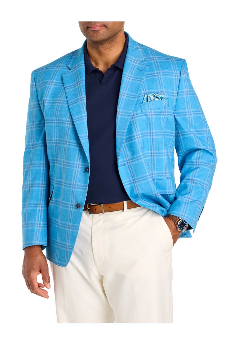 Big & Tall Plaid Sport Coat V2, Main, color, BLUE