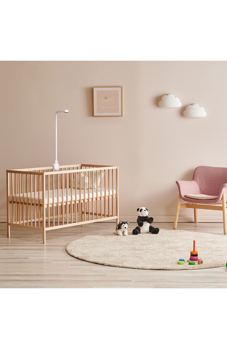 Hubble Connected Skyvision AI Pro Baby Monitor with Adjustable Crib Mount, Alternate, color, White