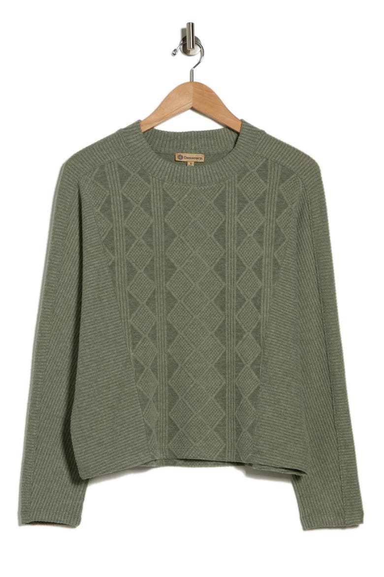 Textured Knit Dolman Sleeve Top, Alternate, color, HEATHER OLIVE
