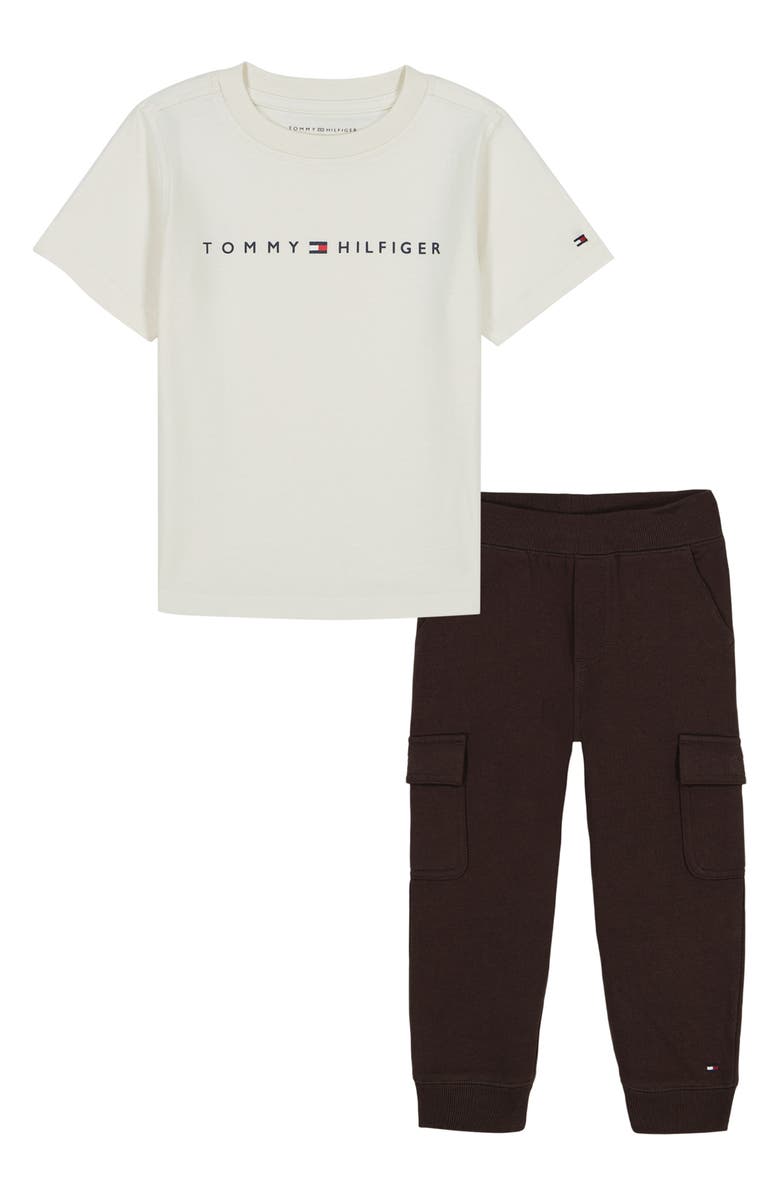 Tommy Hilfiger Kids' Logo Graphic T-Shirt & Fleece Cargo Joggers Set, Main, color,